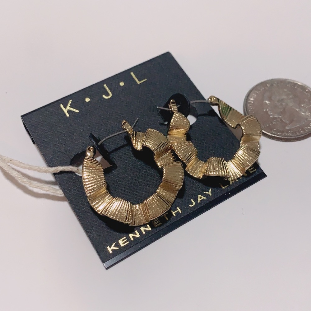 KENNETH JAY LANE 14K Big Gold Hoop Earrings